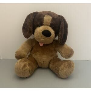 Build a Bear Brown Teddy Carmel Dog Toy Plush Brown Tan Puppy 10” Sitting Vtg